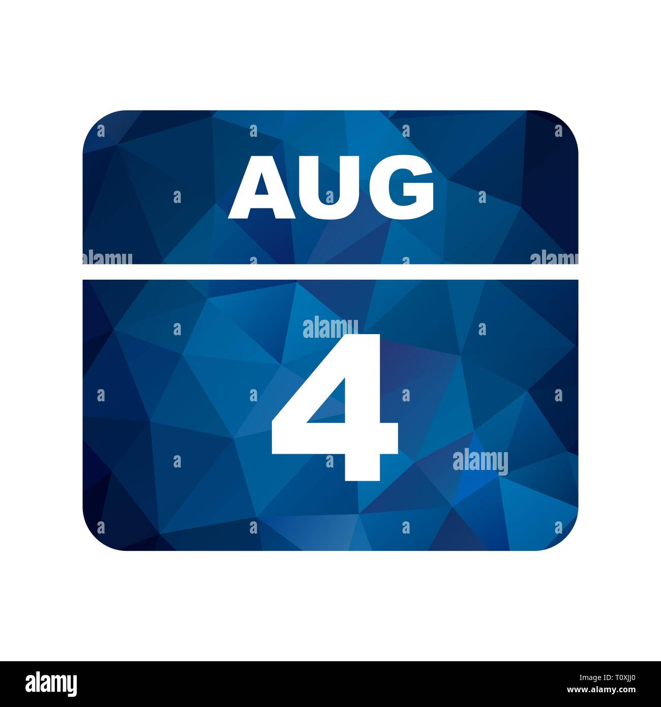 August 4th Date on a Single Day Calendar Stock Photo Alamy