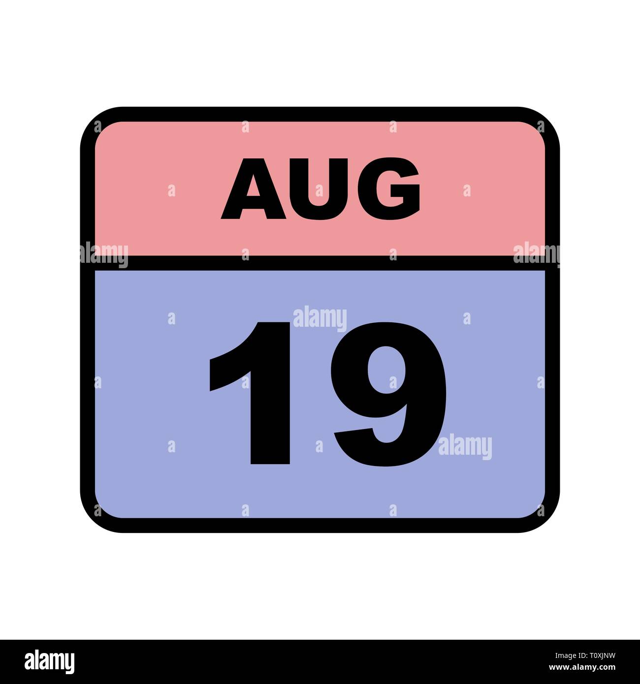 August 19th Date on a Single Day Calendar Stock Photo Alamy