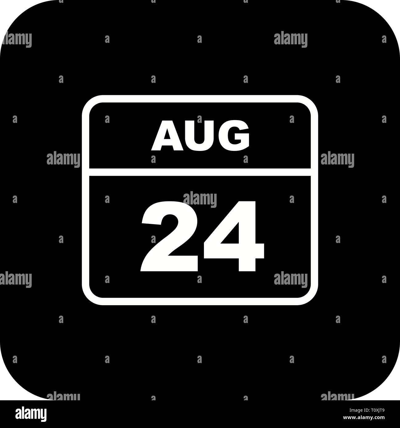 August 24th Date on a Single Day Calendar Stock Photo Alamy