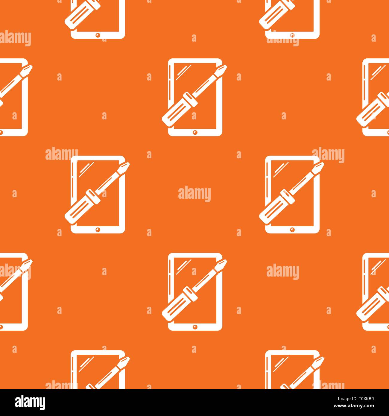 Tablet repair pattern vector orange Stock Vector