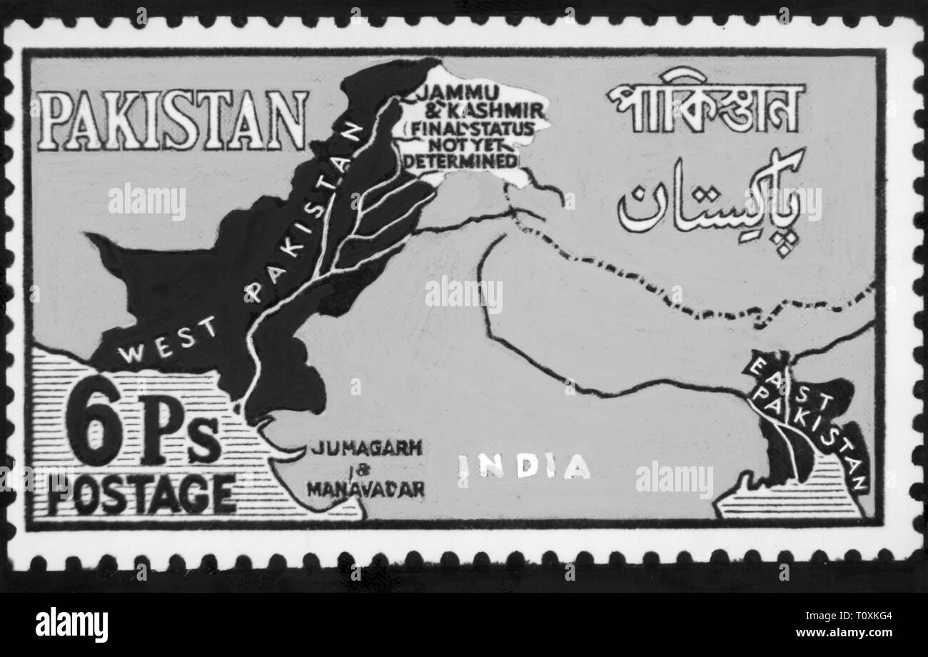 mail, postage stamps, Pakistan, 6 paise postage stamp, 1960, Additional-Rights-Clearance-Info-Not-Available Stock Photo