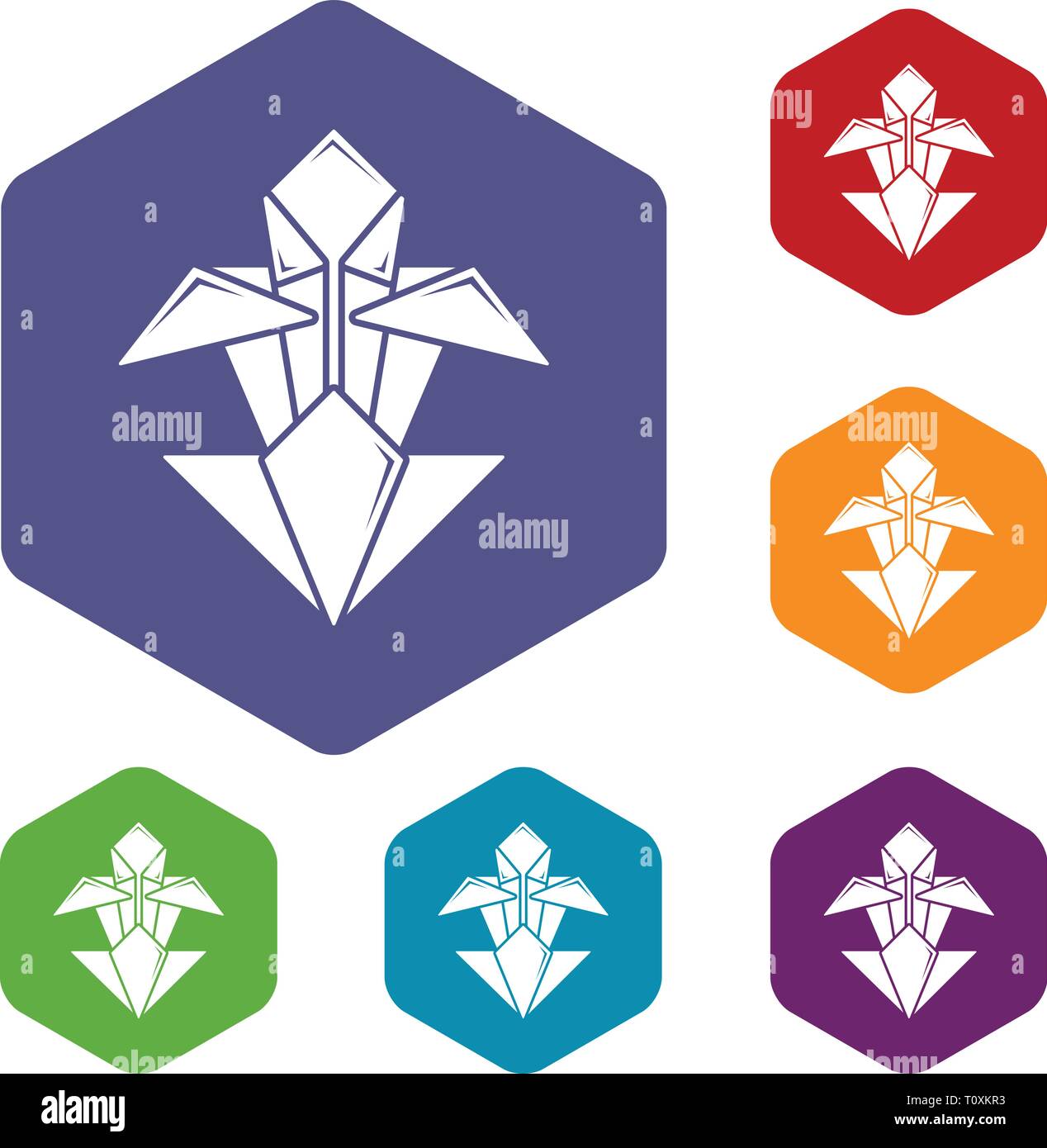 Origami flower icons vector hexahedron Stock Vector Image & Art - Alamy