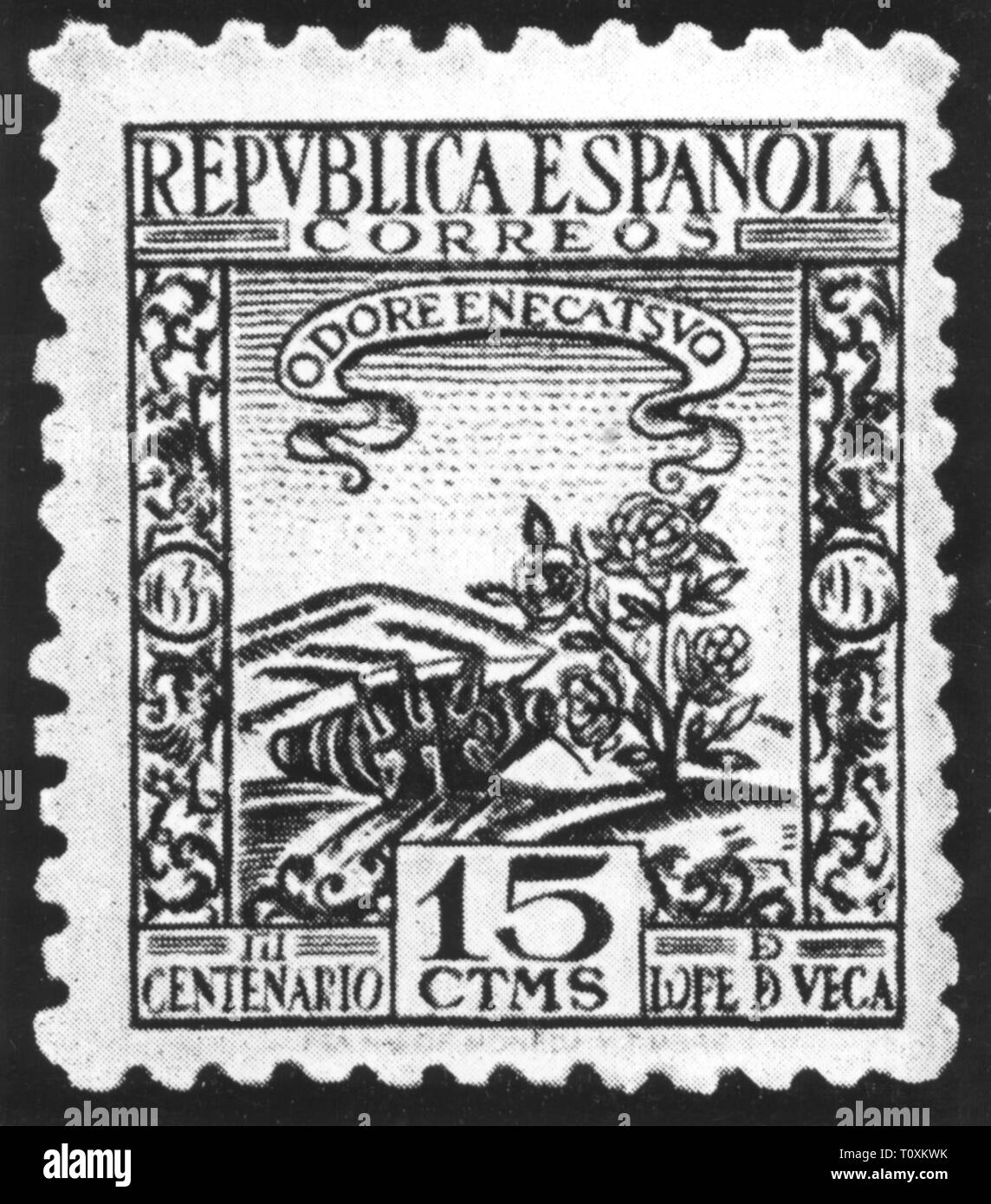 mail postage stamps Spain 15 centimos postage stamp 300th day