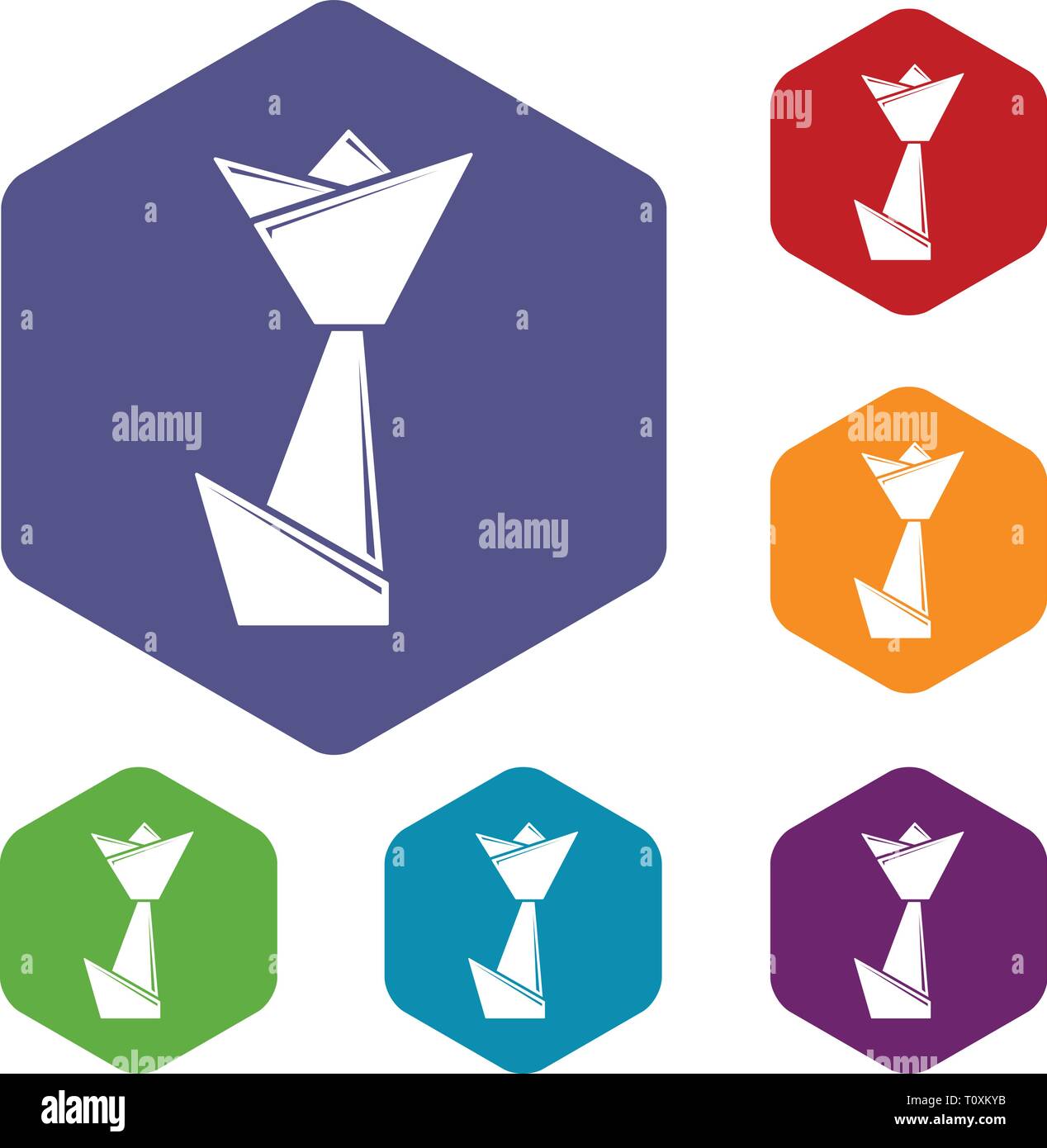 Origami tulip icons vector hexahedron Stock Vector Image & Art - Alamy