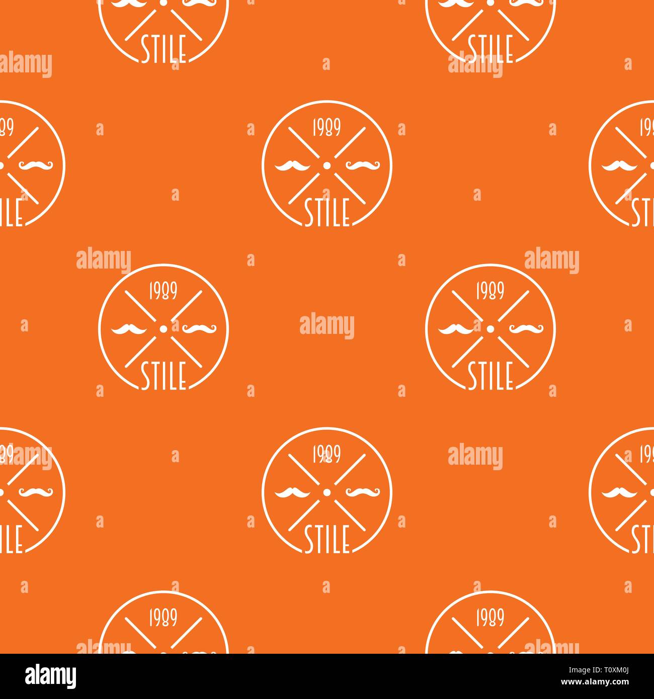 1989 style pattern vector orange Stock Vector