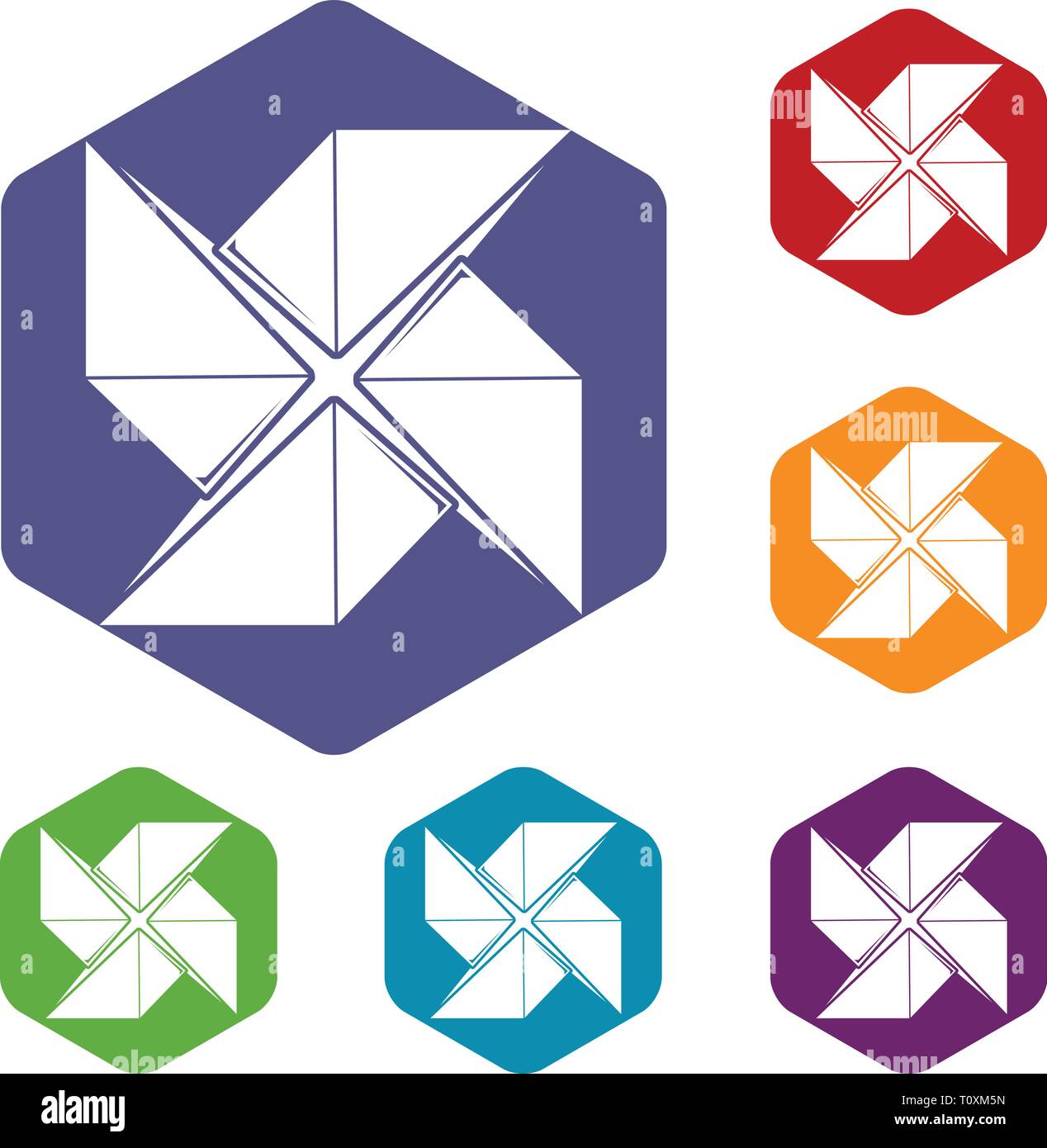 Origami shuriken icons vector hexahedron Stock Vector Image & Art - Alamy