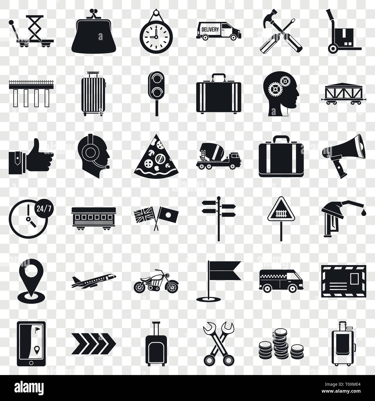 Container delivery icons set, simple style Stock Vector Image & Art - Alamy