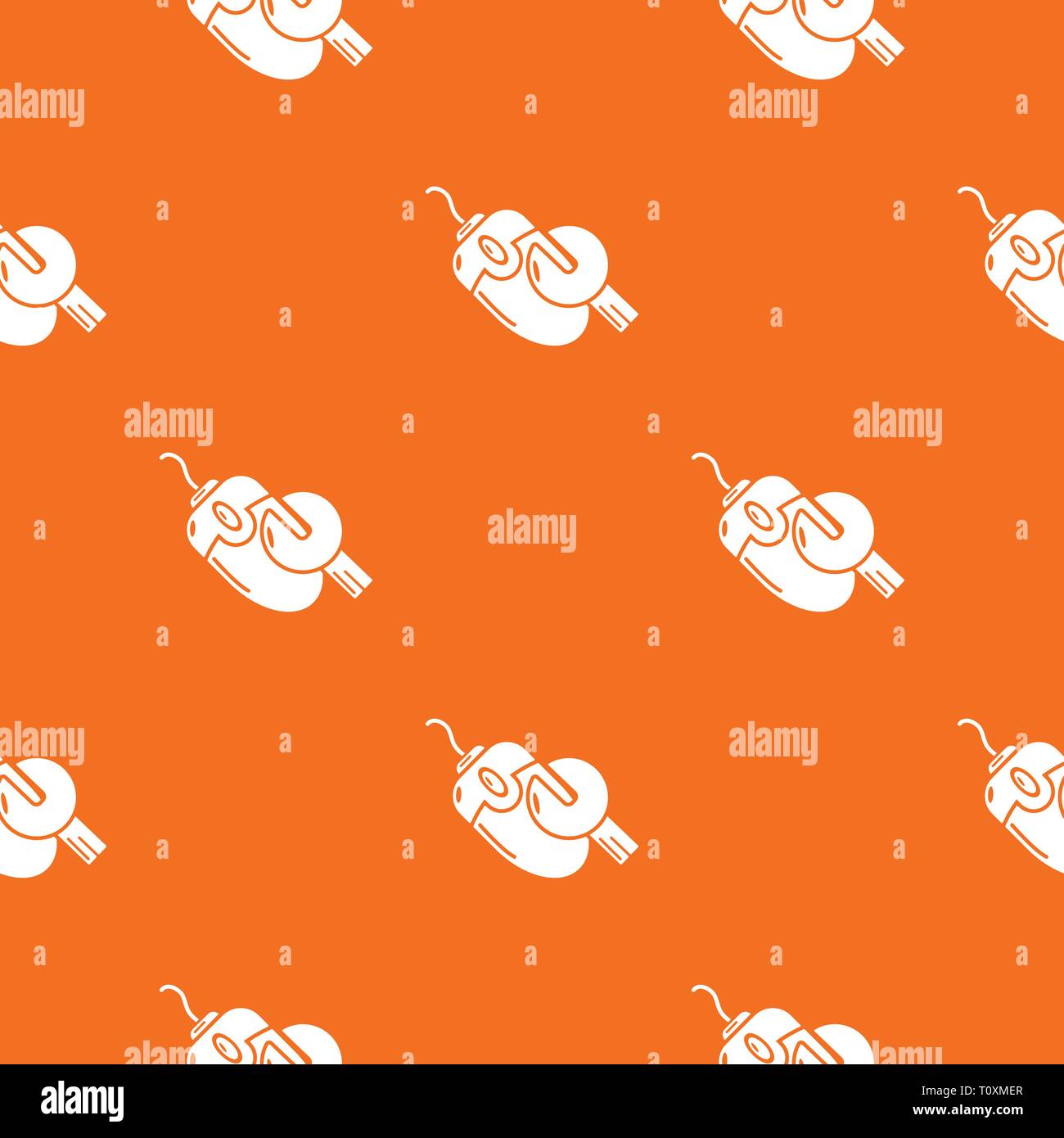 Computer mouse repair pattern vector orange Stock Vector