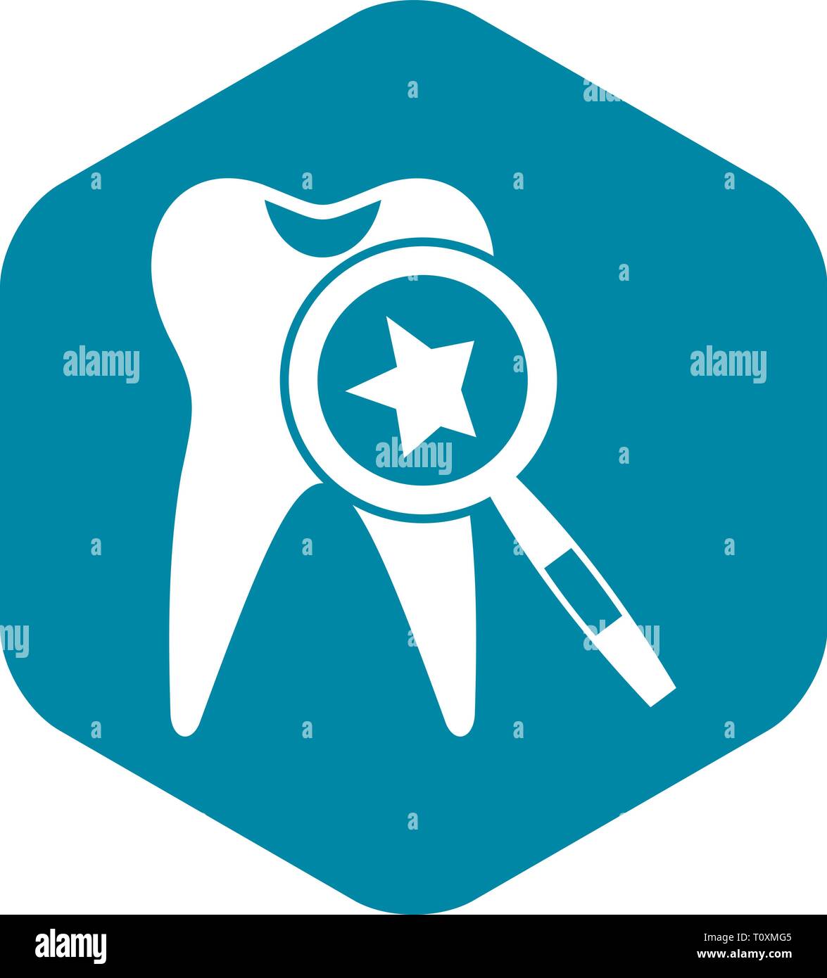 Tooth with magnifying glass icon, simple style Stock Vector Image & Art ...