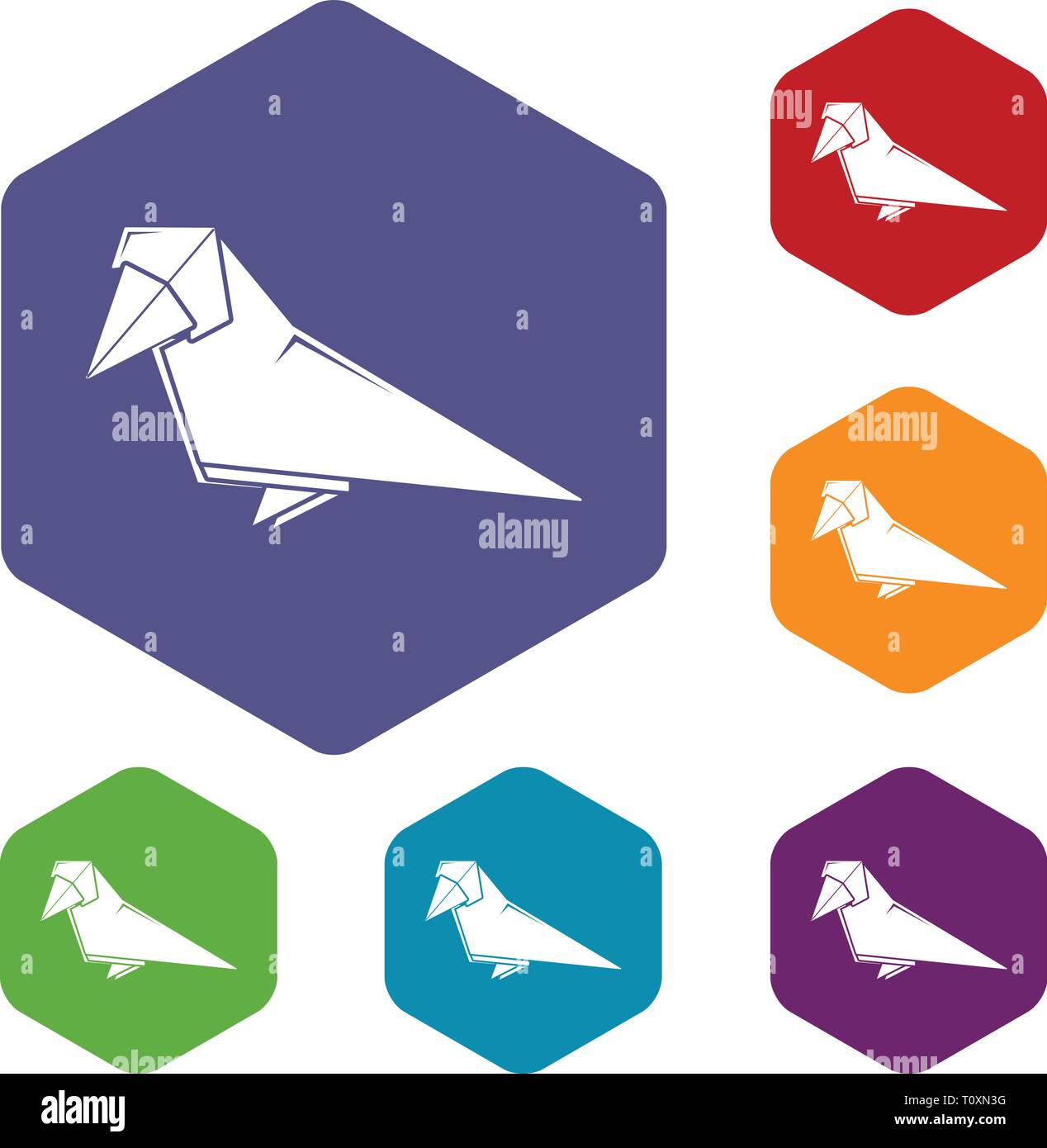 Origami bird icons vector hexahedron Stock Vector Image & Art - Alamy