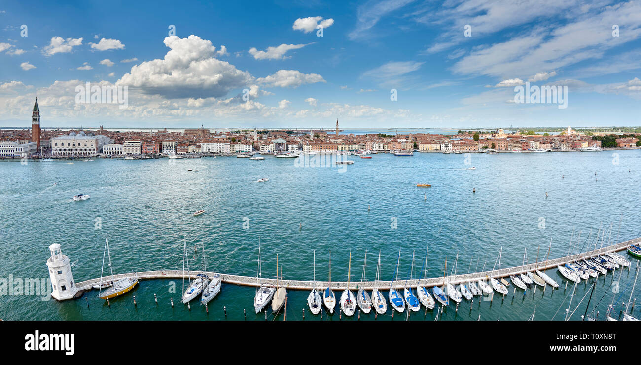 Elevated view across the Canale della Giudecca looking towards San Macro (St Mark's Square) Stock Photo