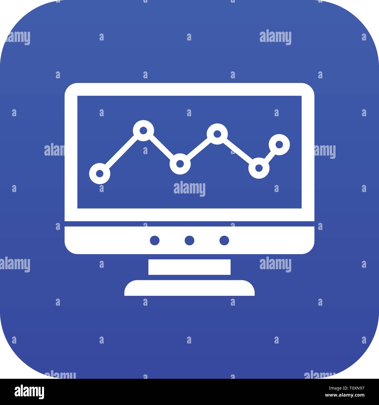 Graph in computer screen icon digital blue Stock Vector Image & Art - Alamy