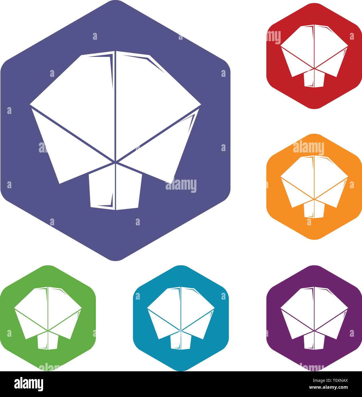 Origami tree icons vector hexahedron Stock Vector Image & Art - Alamy