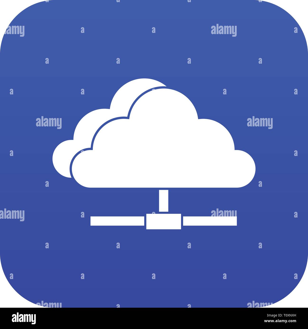 Cloud computing connection icon digital blue Stock Vector Image & Art ...