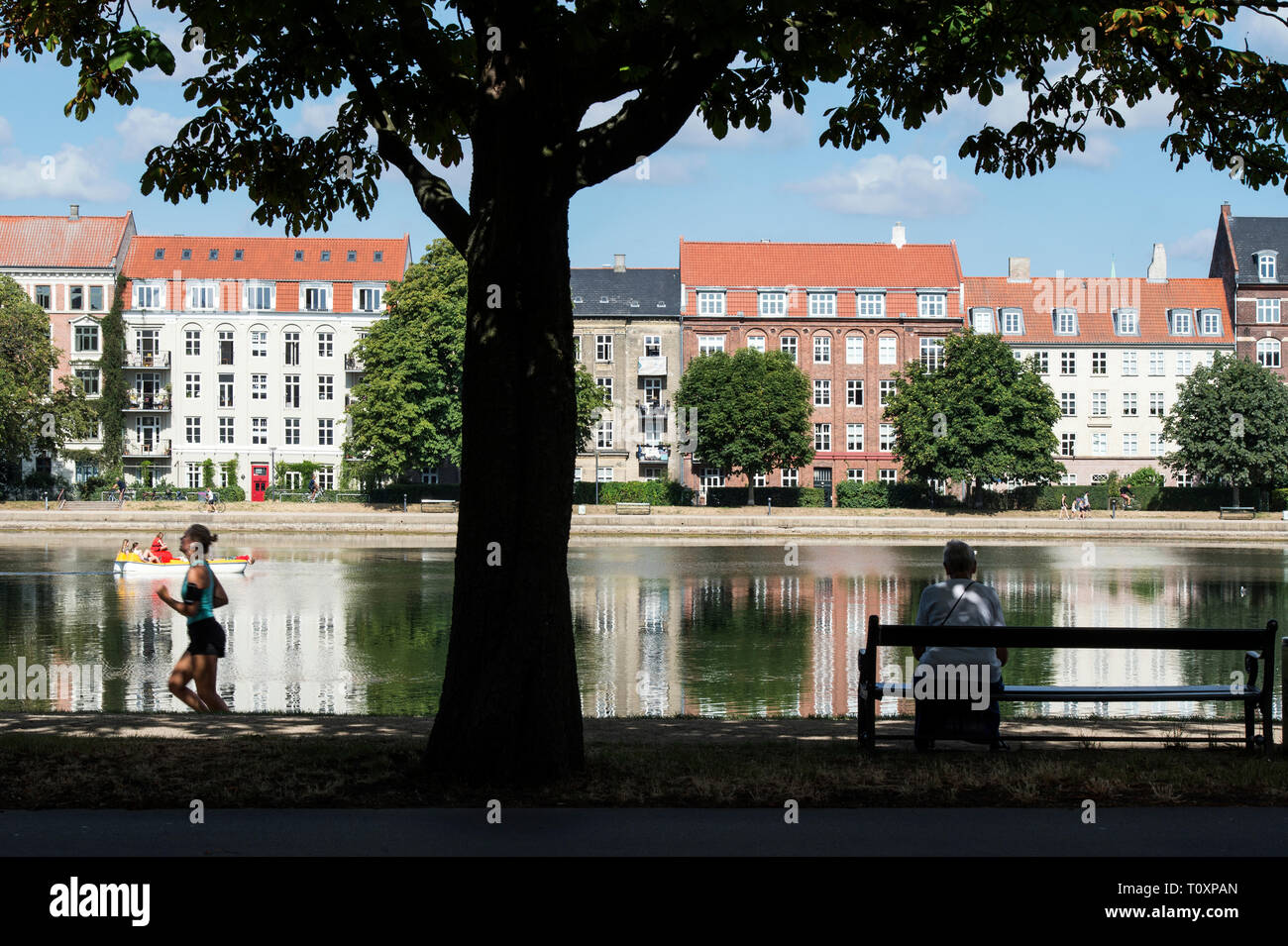 Scandinavia, Denmark, Copenaghen, The Lakes, Peblinge Lake Stock Photo