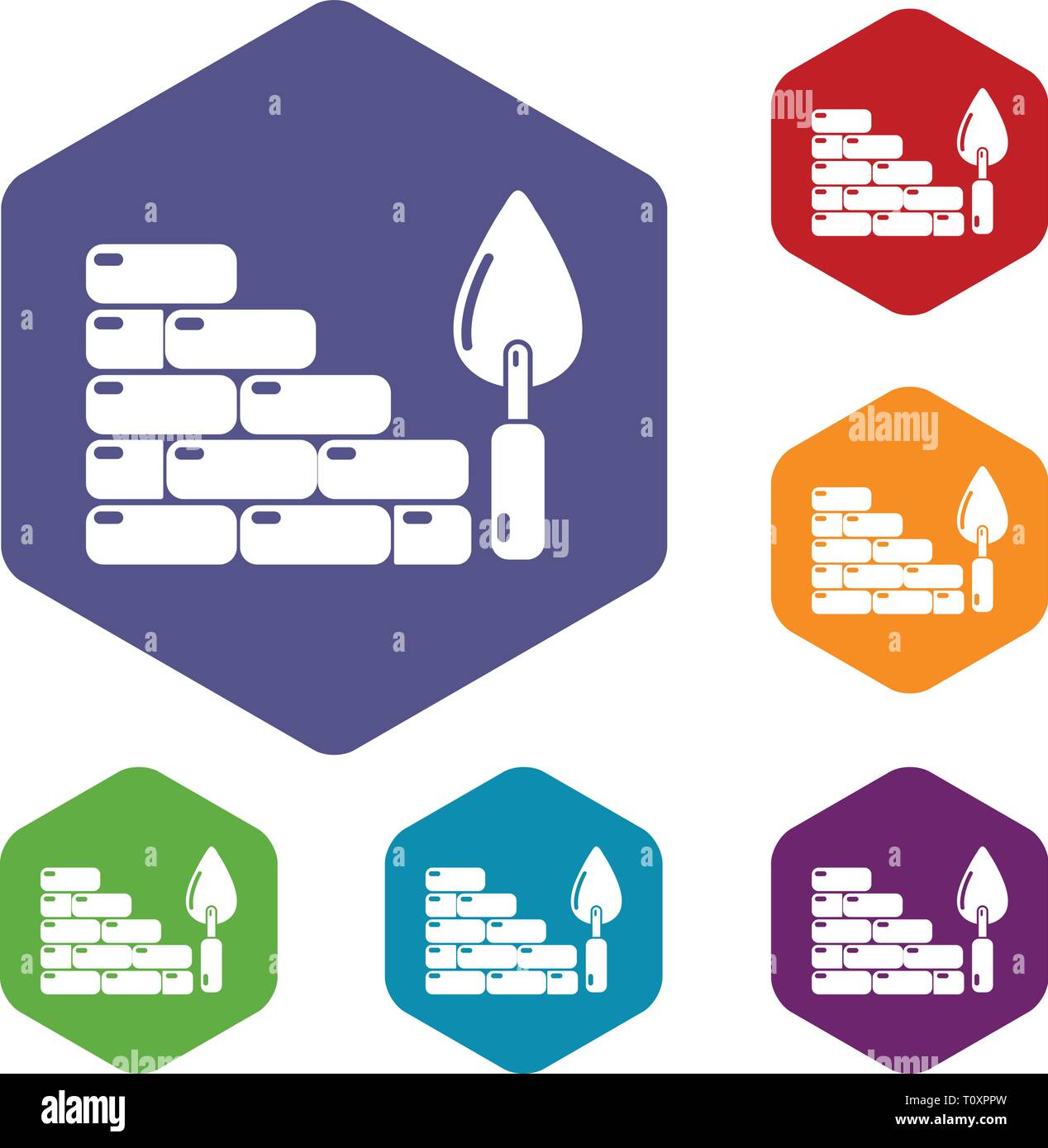 Brick wall icons vector hexahedron Stock Vector