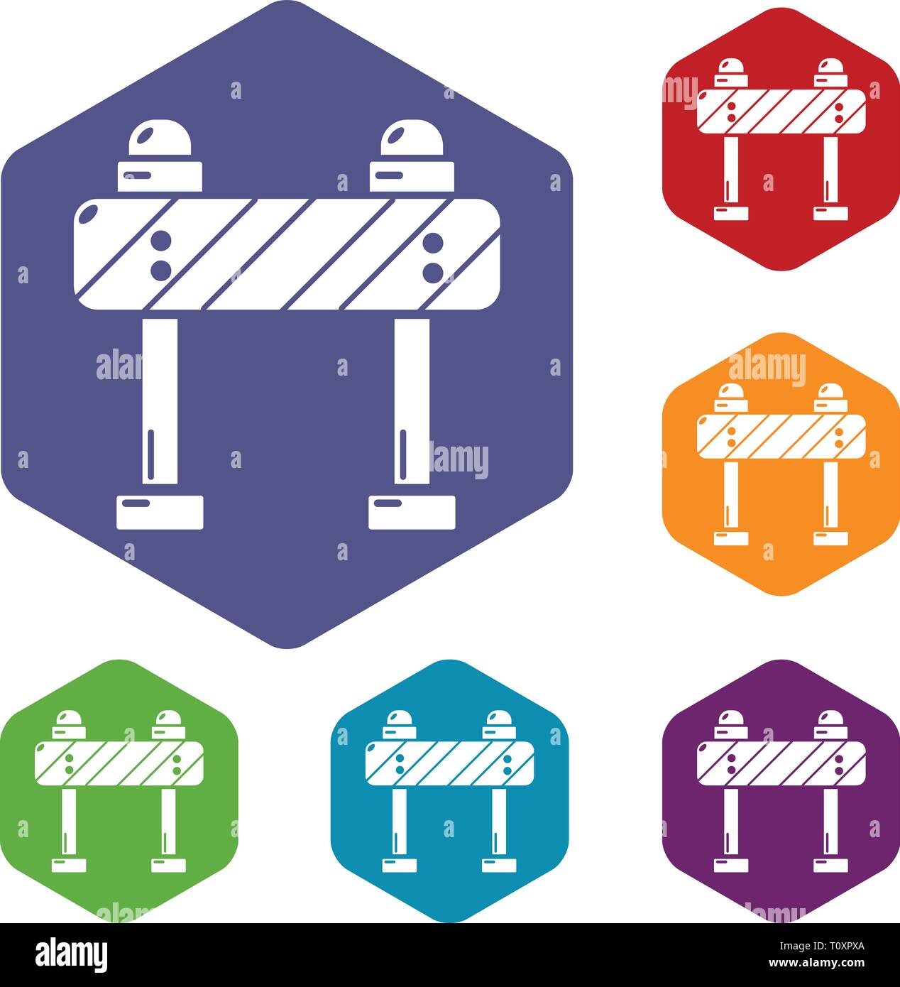 Road block icons vector hexahedron Stock Vector