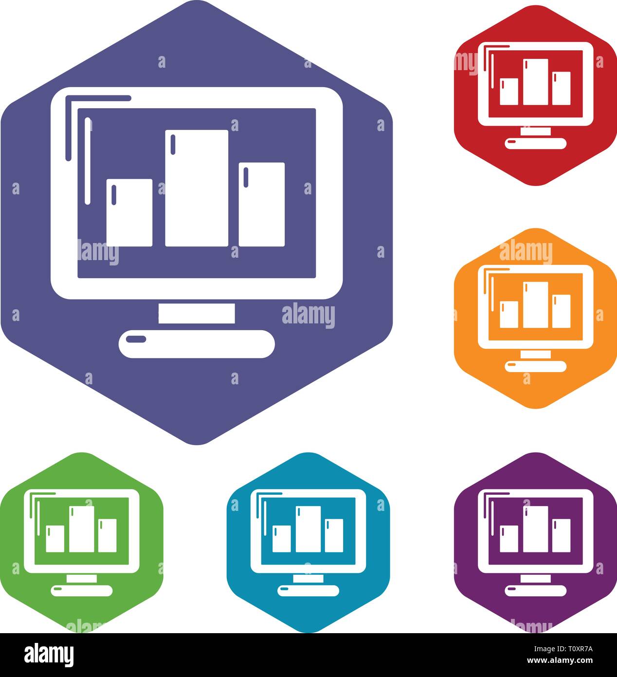 Monitor icons vector hexahedron Stock Vector