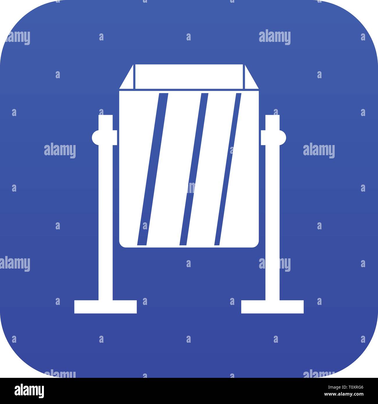 Metal dust bin icon digital blue Stock Vector