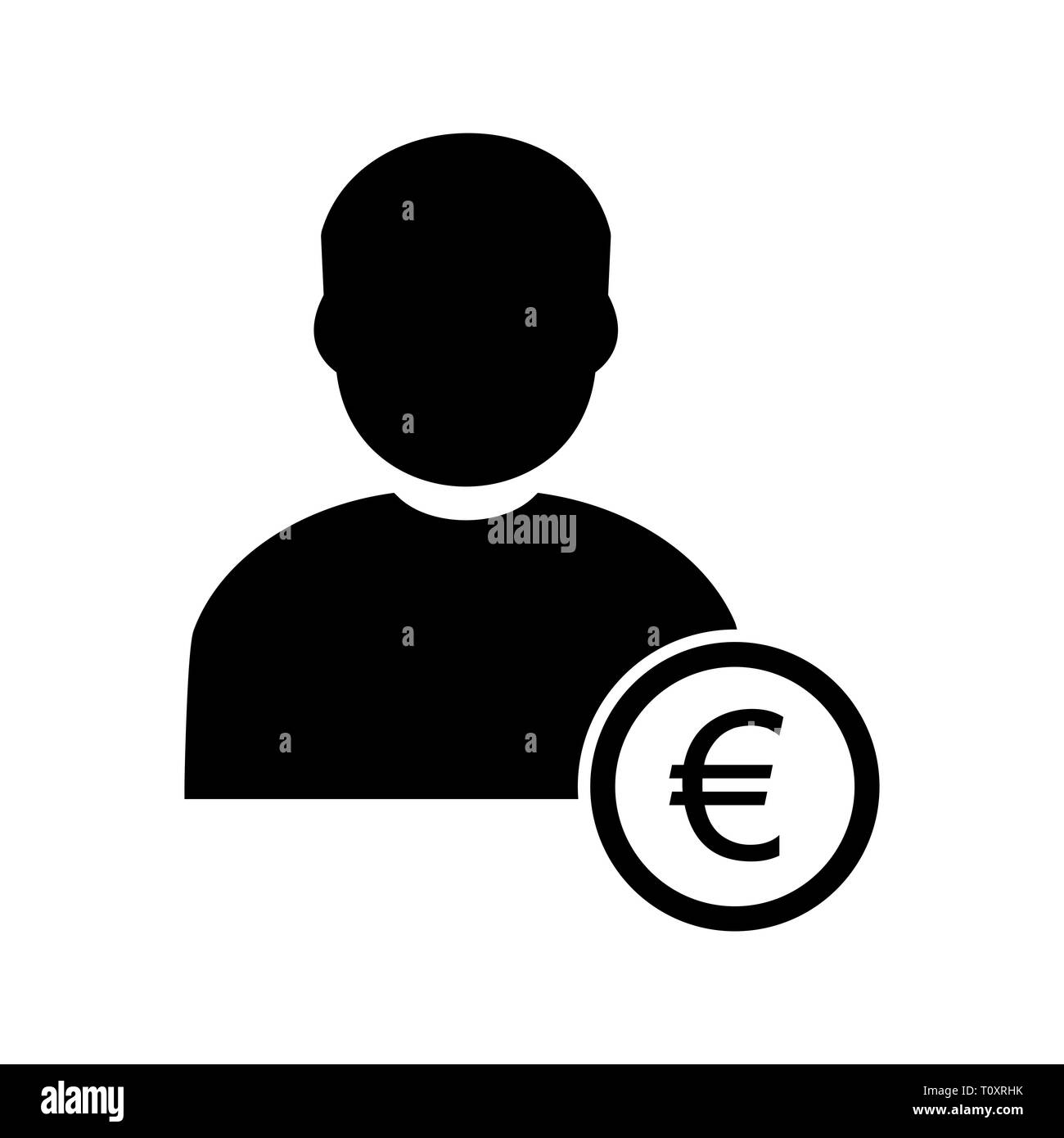Illustration Euro with Man  Icon Stock Photo