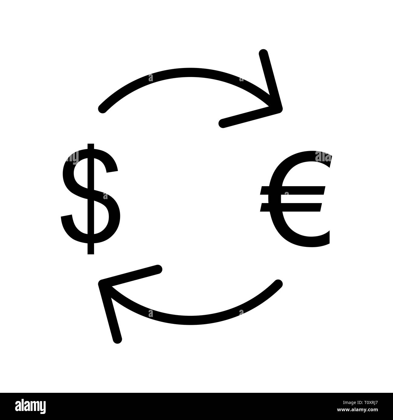 Illustration Exchange Euro With Dollar  Icon Stock Photo
