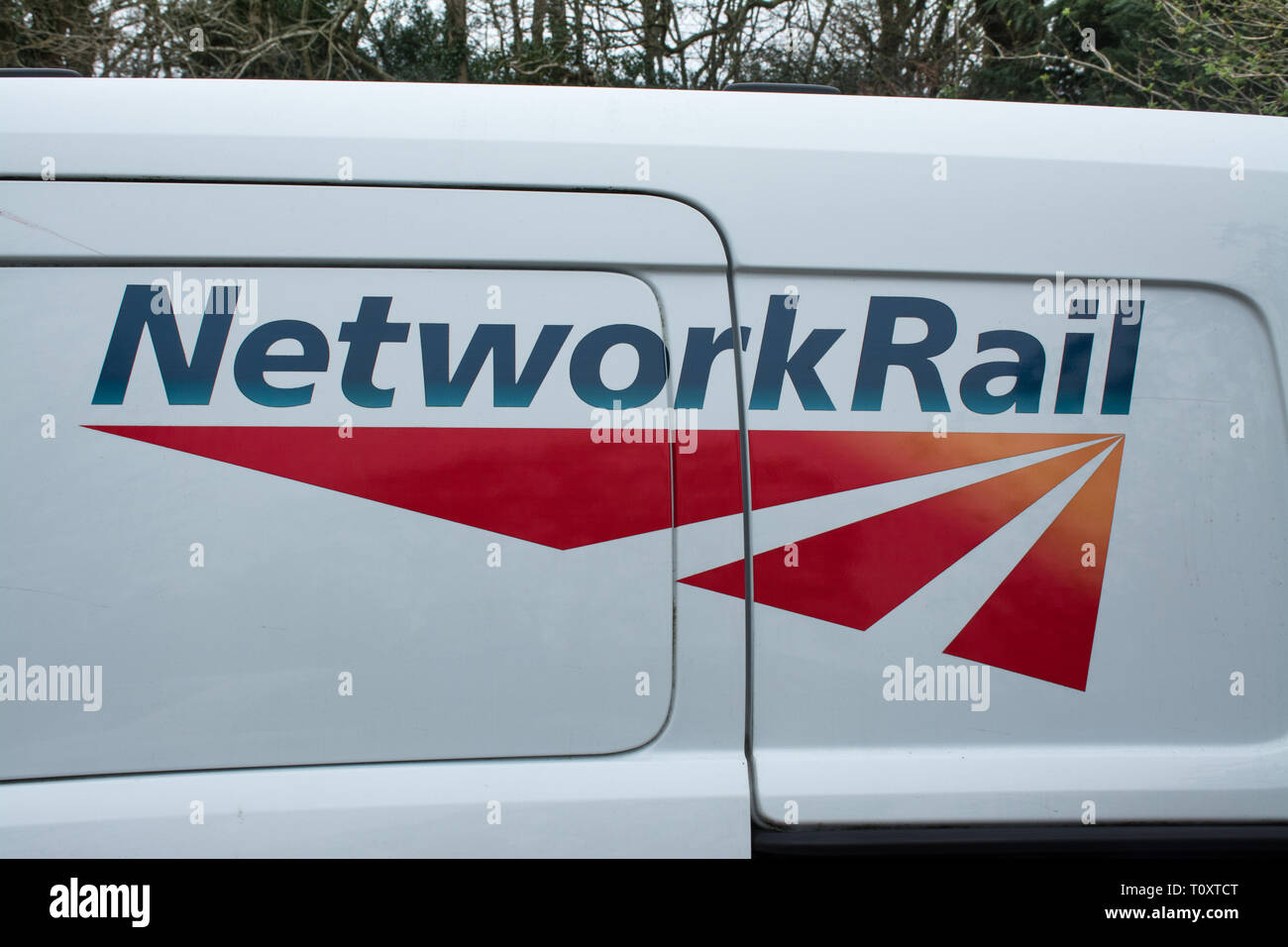 Network rail logo on a white van Stock Photo