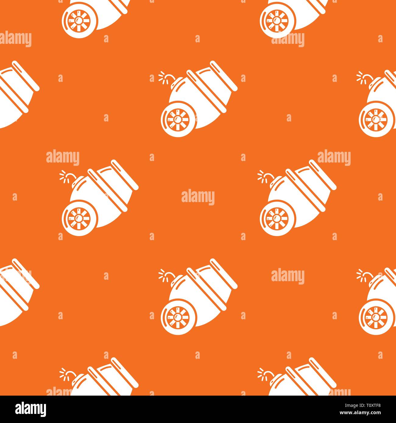 Ship cannon pattern vector orange Stock Vector