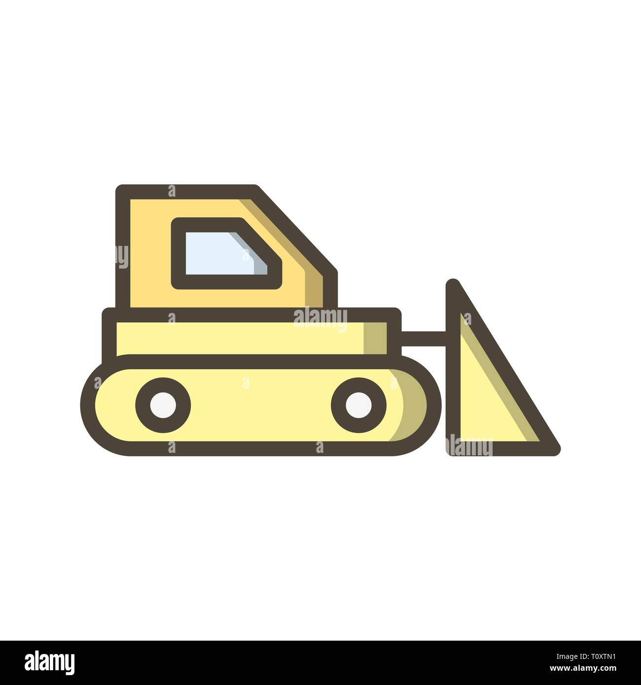Illustration Bulldozer Icon Stock Photo - Alamy