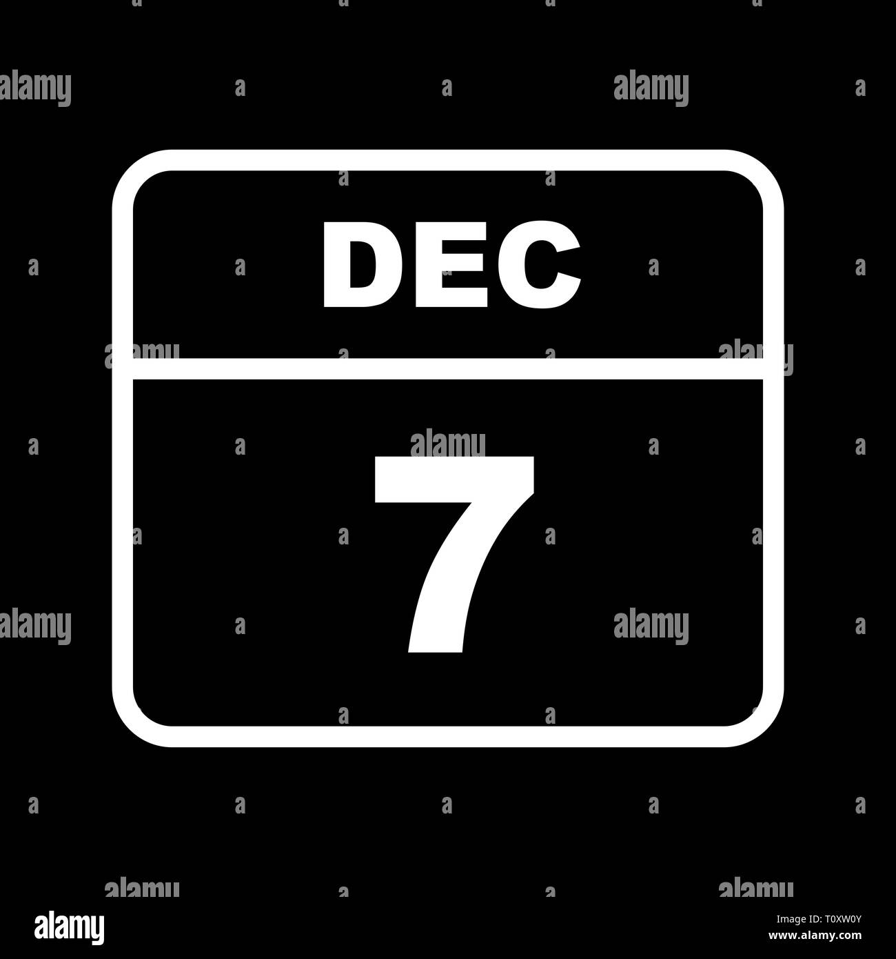 December 7th Date on a Single Day Calendar Stock Photo Alamy