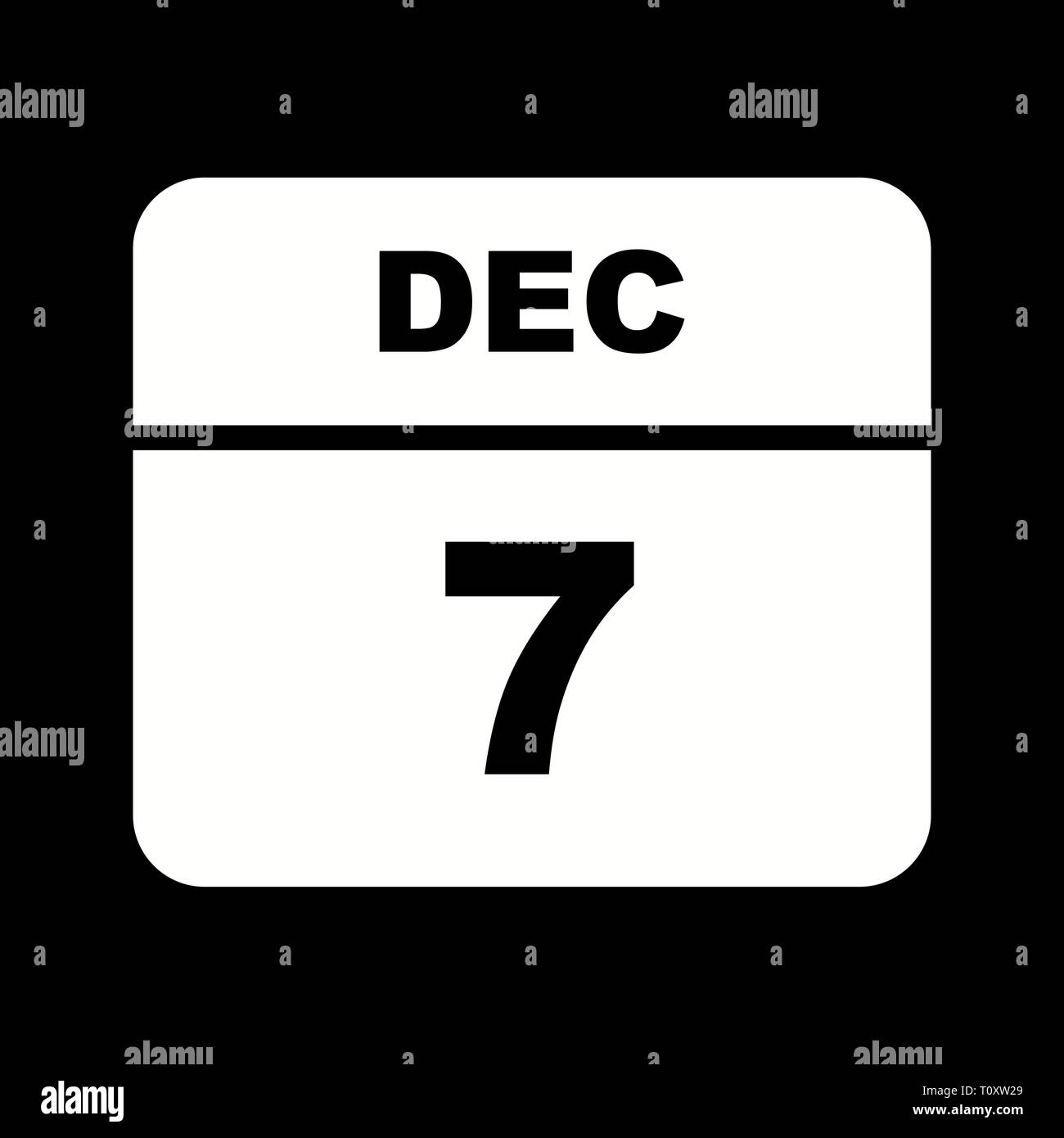 December 7th Date on a Single Day Calendar Stock Photo Alamy