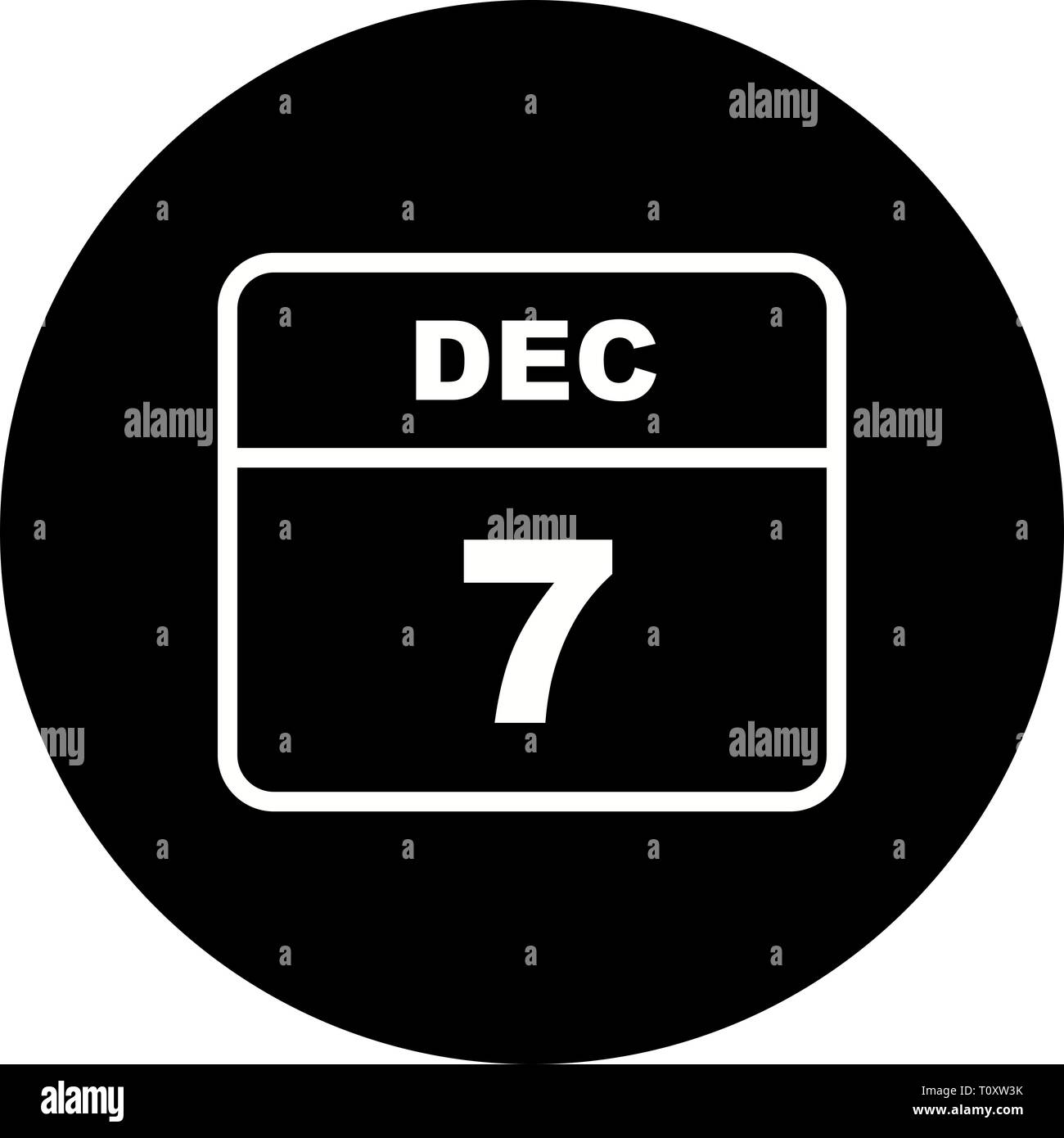December 7th Date on a Single Day Calendar Stock Photo Alamy