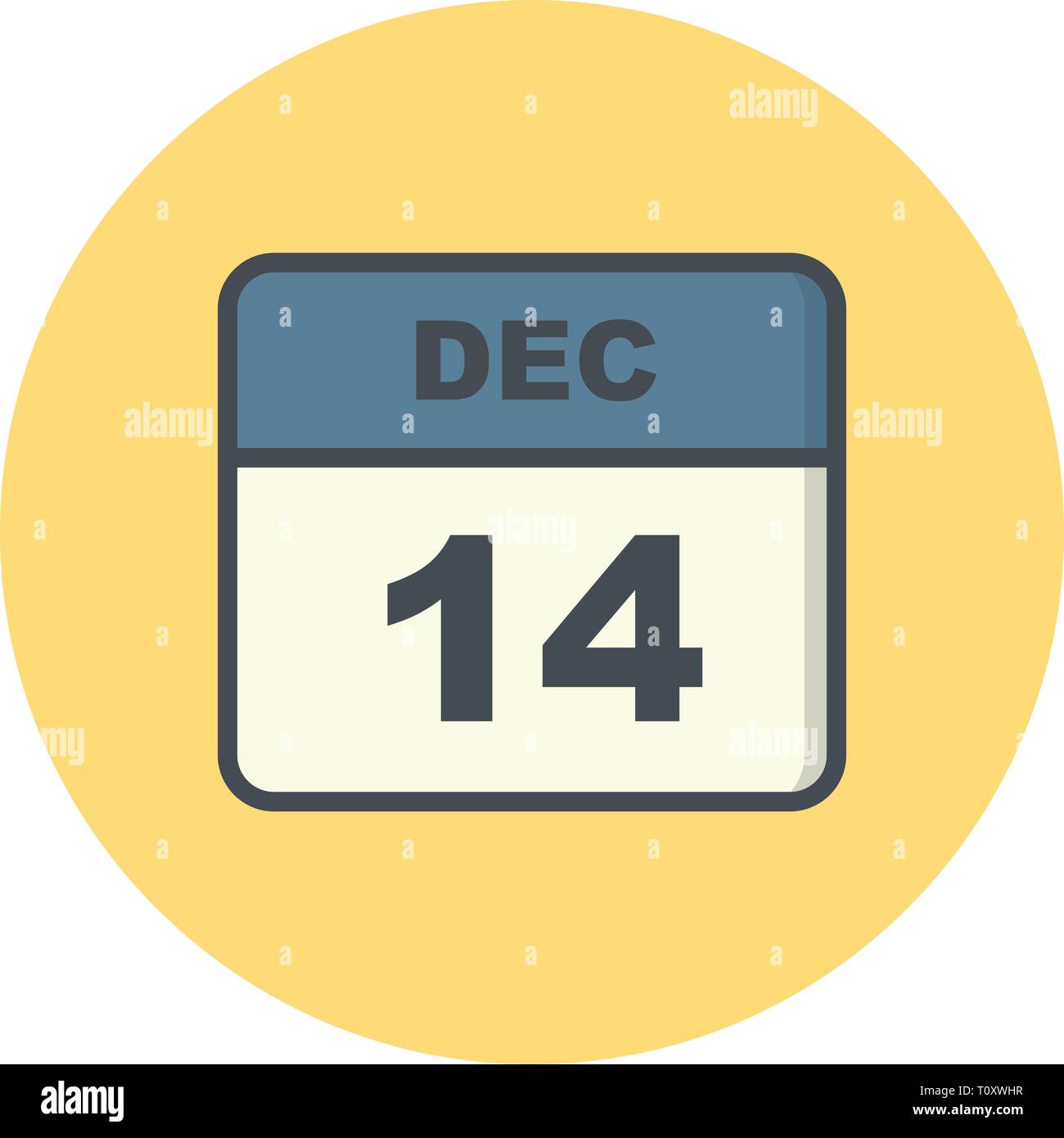 December 14th Date on a Single Day Calendar Stock Photo Alamy