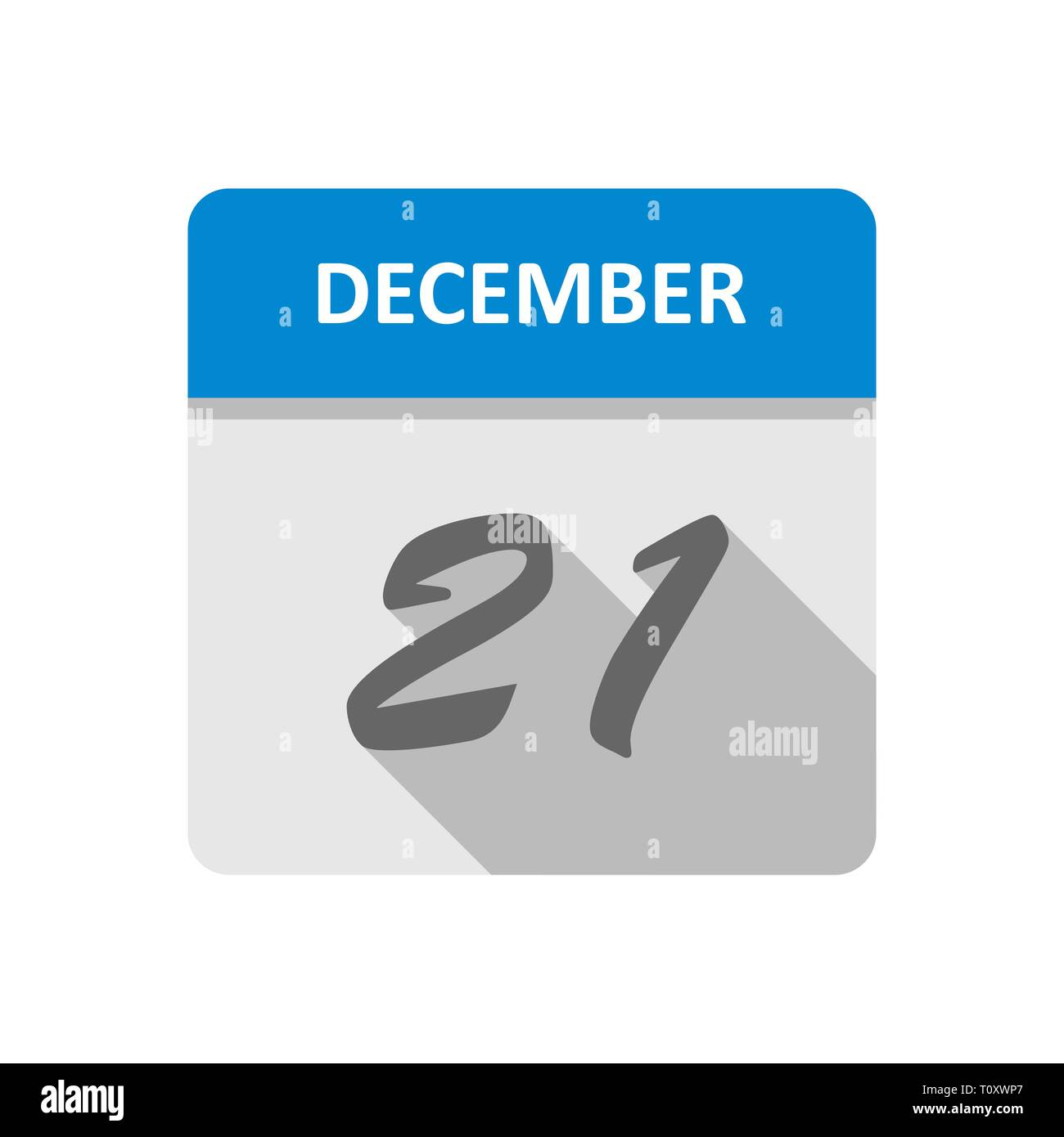 December 21st Date on a Single Day Calendar Stock Photo - Alamy