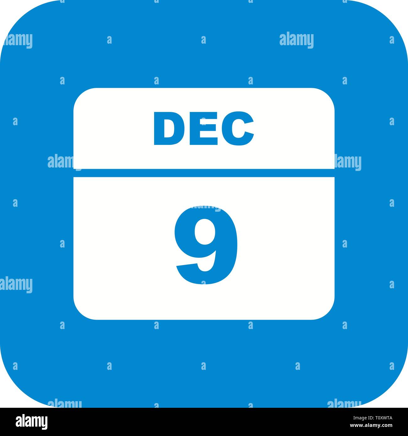 December 9th Date on a Single Day Calendar Stock Photo Alamy