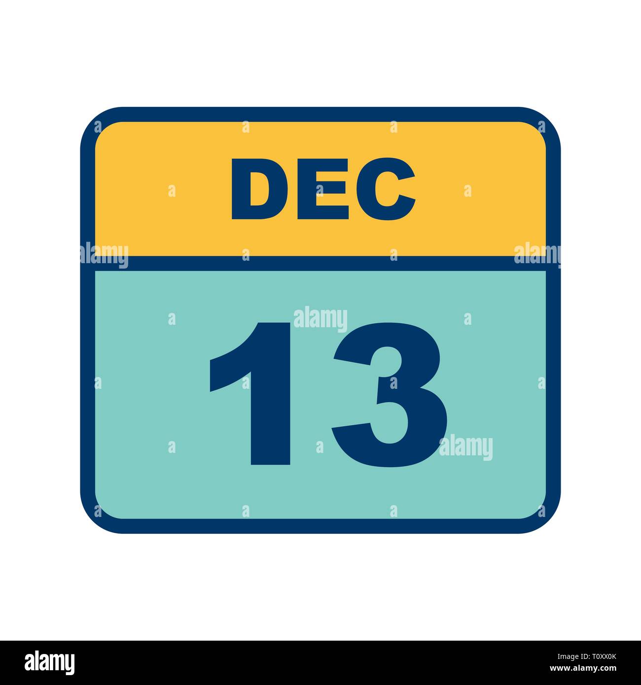 December 13th Date on a Single Day Calendar Stock Photo Alamy