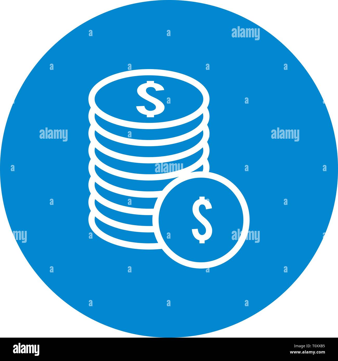 Illustration Coins Icon Stock Photo - Alamy