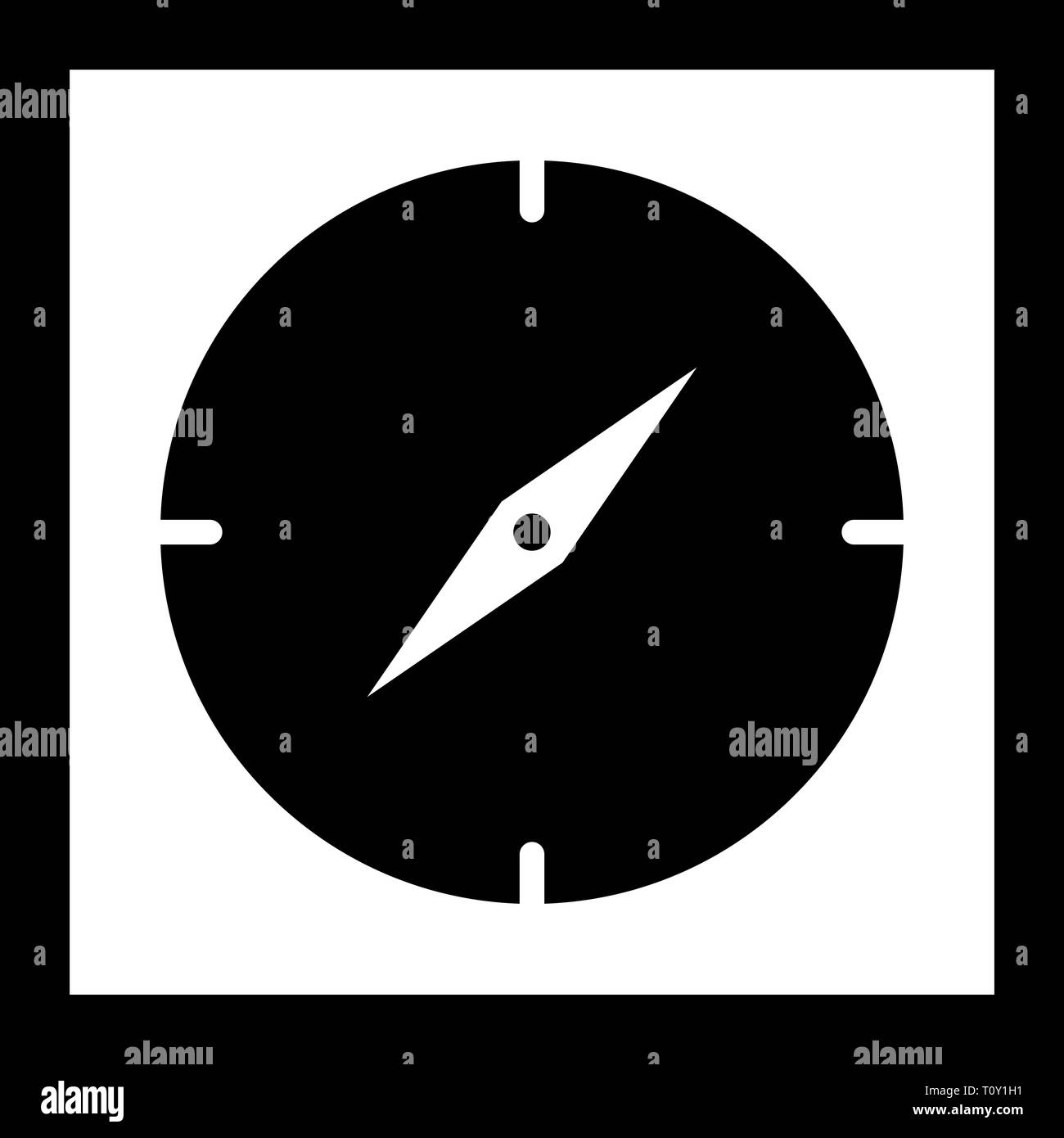 Compass flat Black and White Stock Photos & Images - Alamy