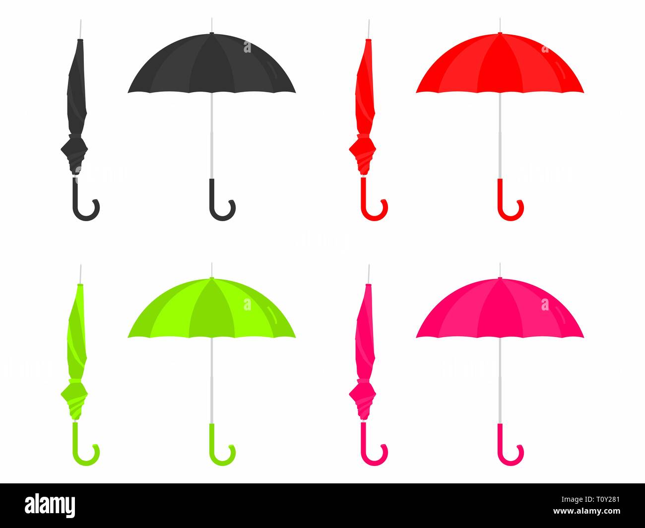 Umbrella closed and open colored Stock Vector Image & Art - Alamy