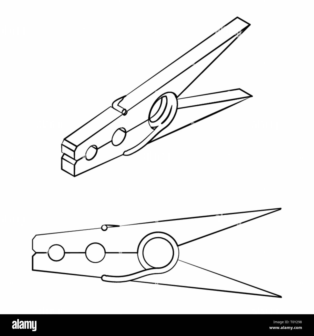 Clothespin Sketch Images – Browse 733 Stock Photos, Vectors, and
