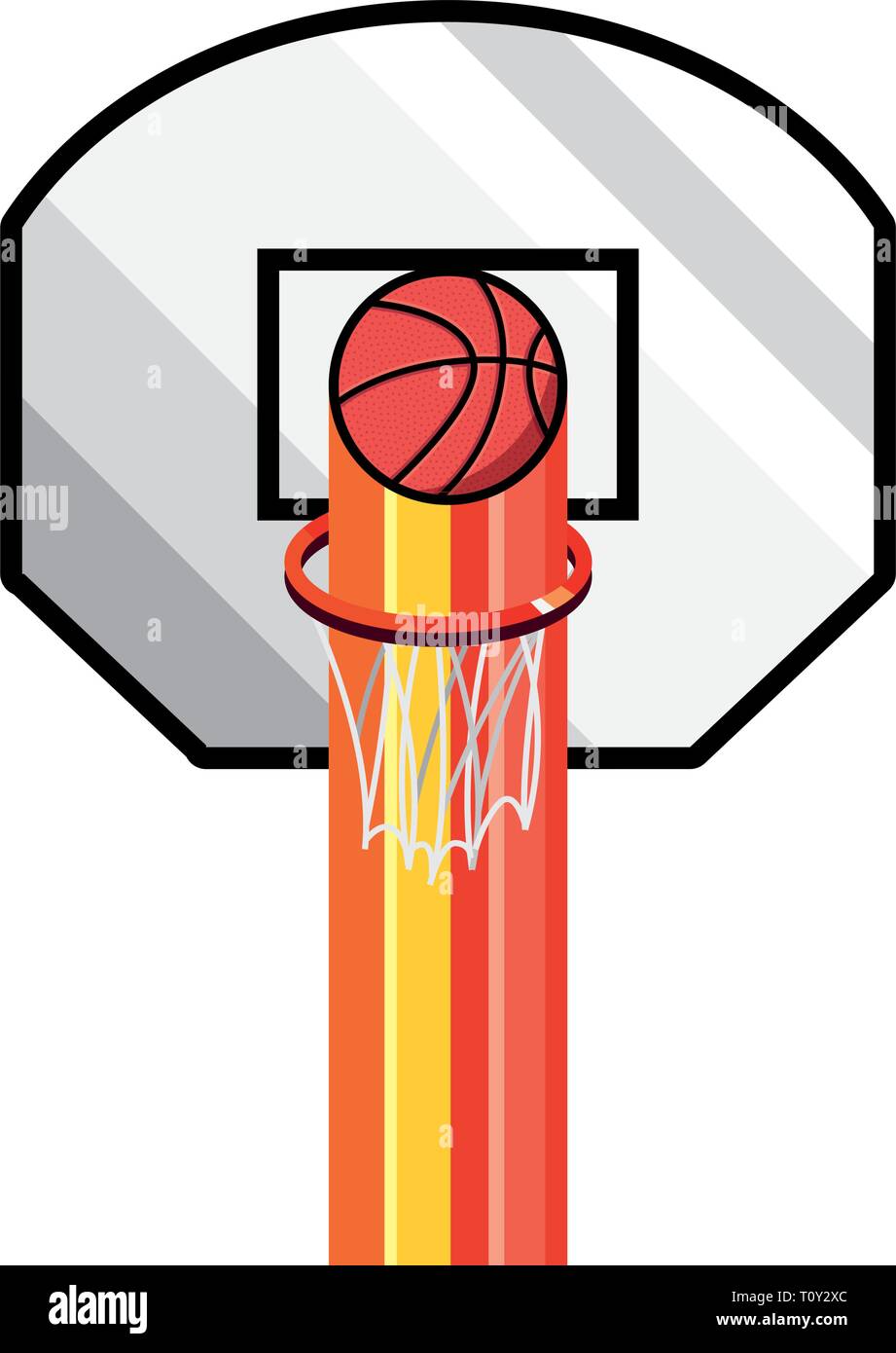basketball sport ball basket white background vector illustration Stock ...
