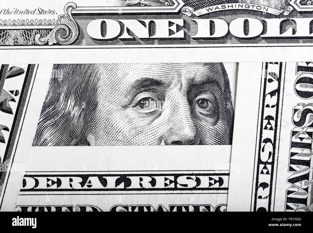 One hundred dollar bills background. High resolution photo. Stock Photo