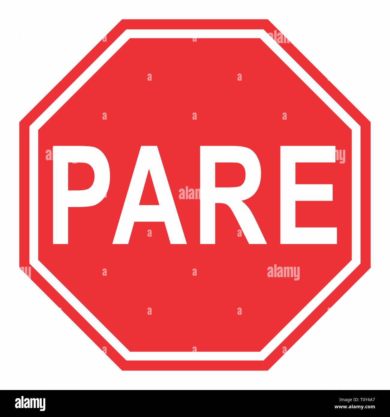 Pare traffic sign Stock Vector