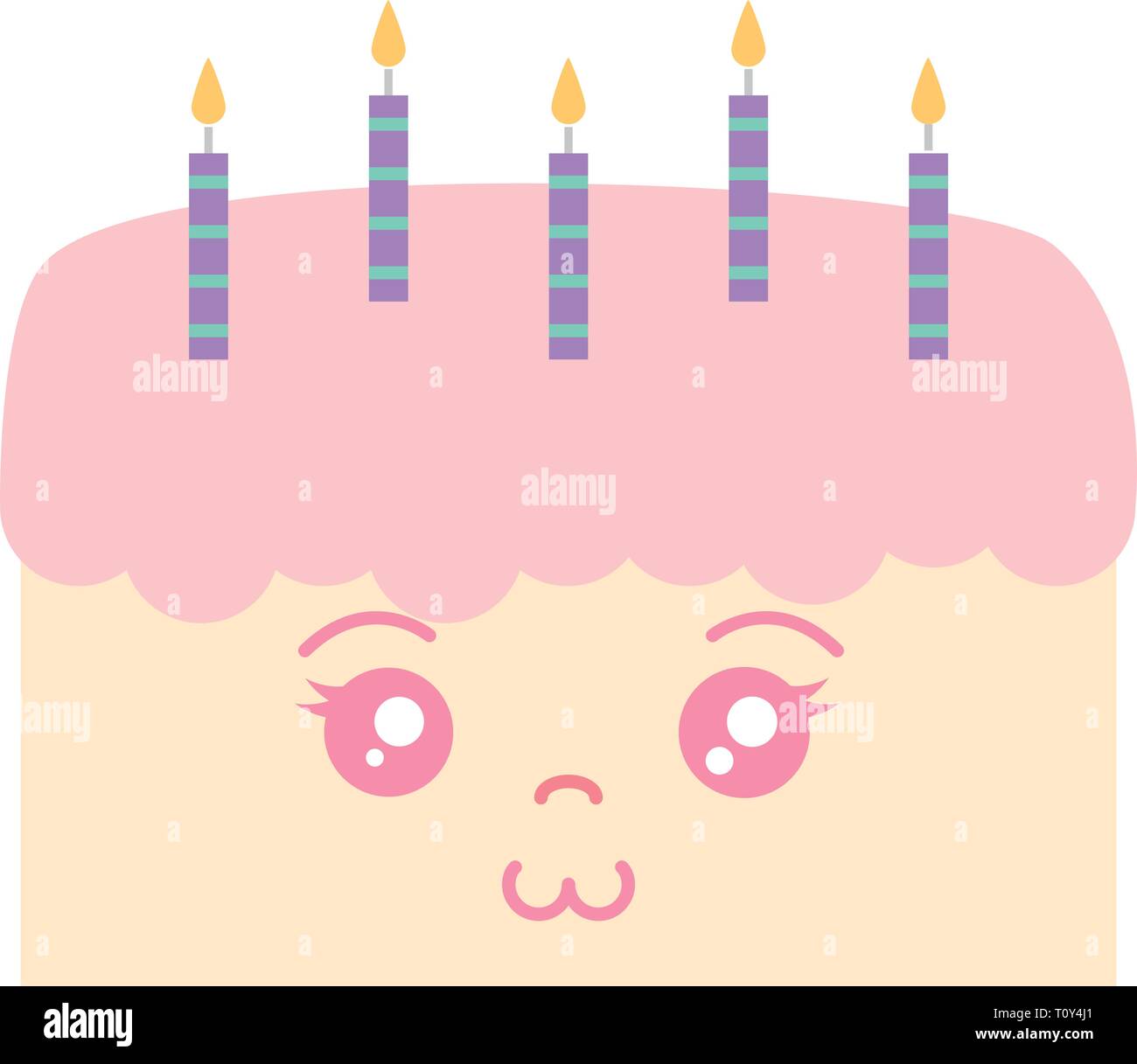 sweet birthday cake with candles vector illustration design Stock ...