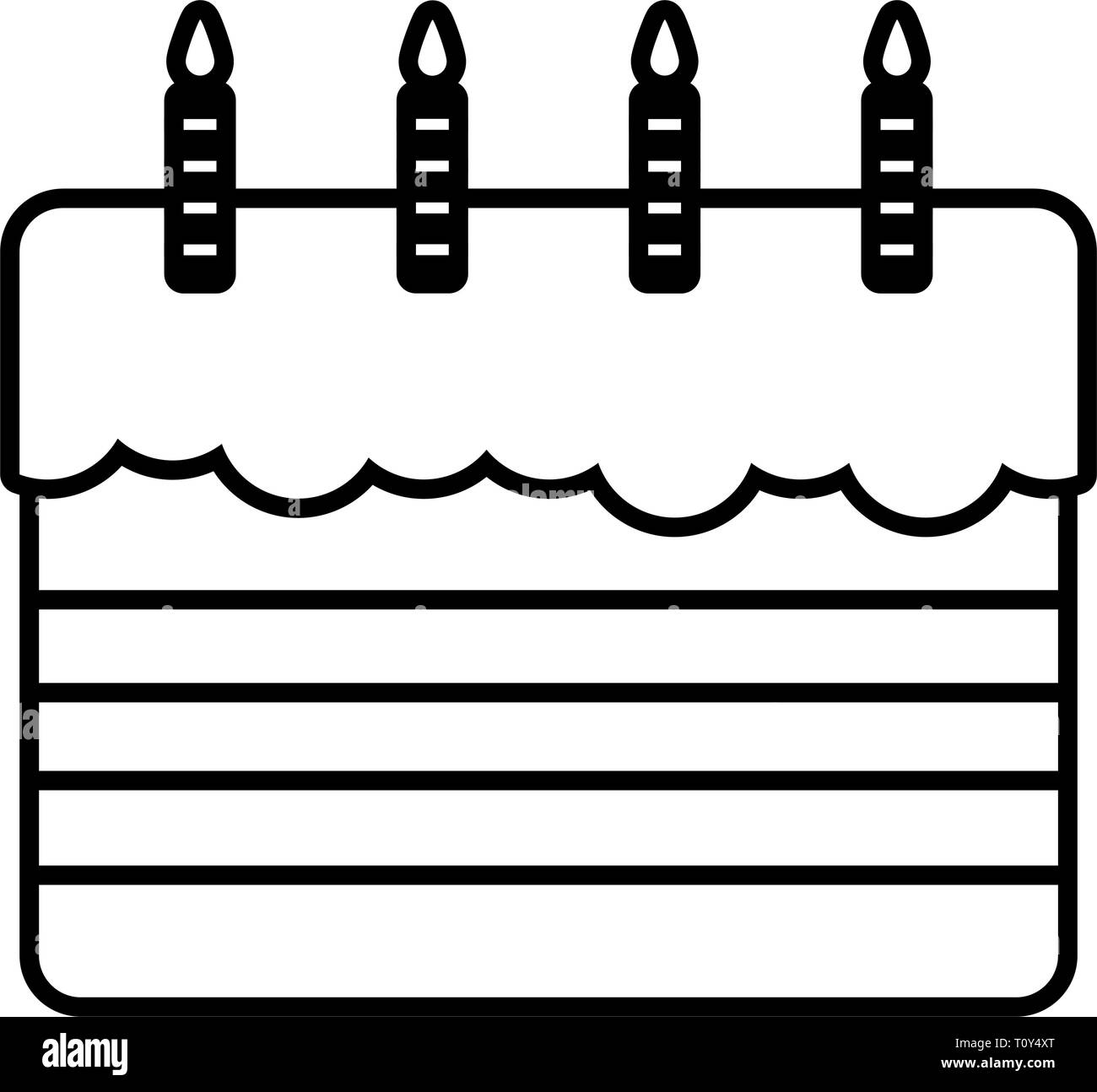 sweet birthday cake with candles vector illustration design Stock ...