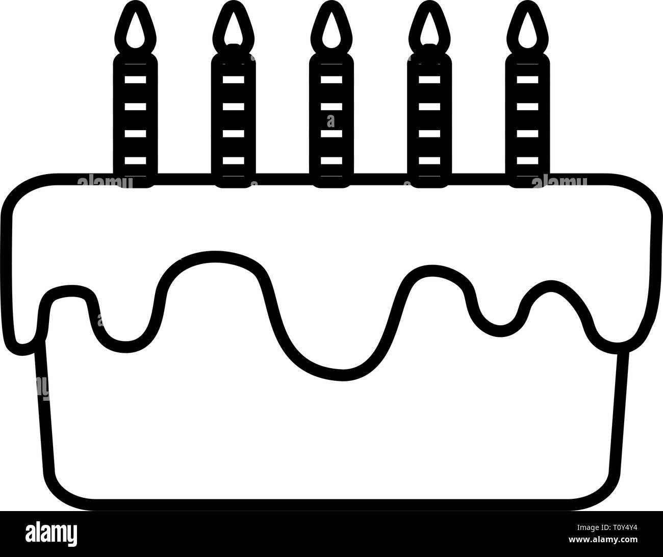 sweet birthday cake with candles vector illustration design Stock ...
