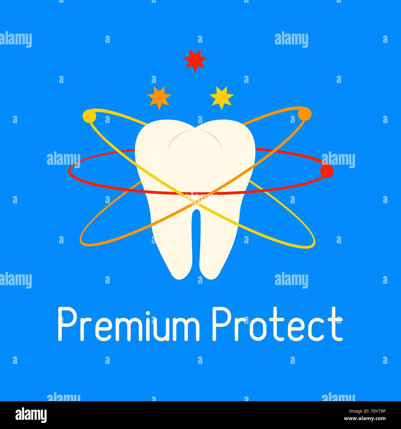 Vector Illustration With Tooth Protection For Teeth Dental