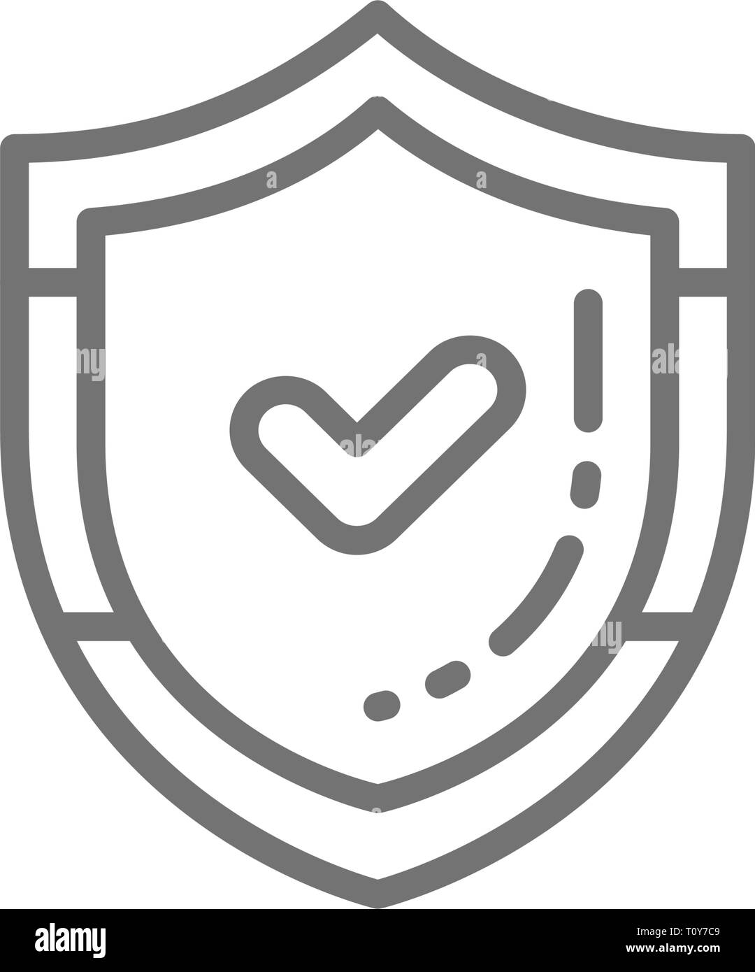 Shield with check mark, quality control protection, accepted, approved