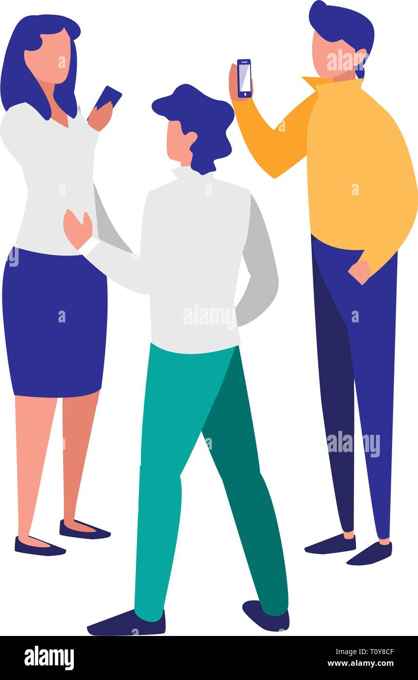 group of people using smartphone vector illustration design Stock ...