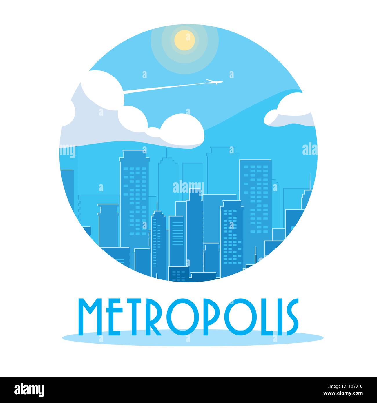 metropolis cityscape buildings scene vector illustration design Stock ...
