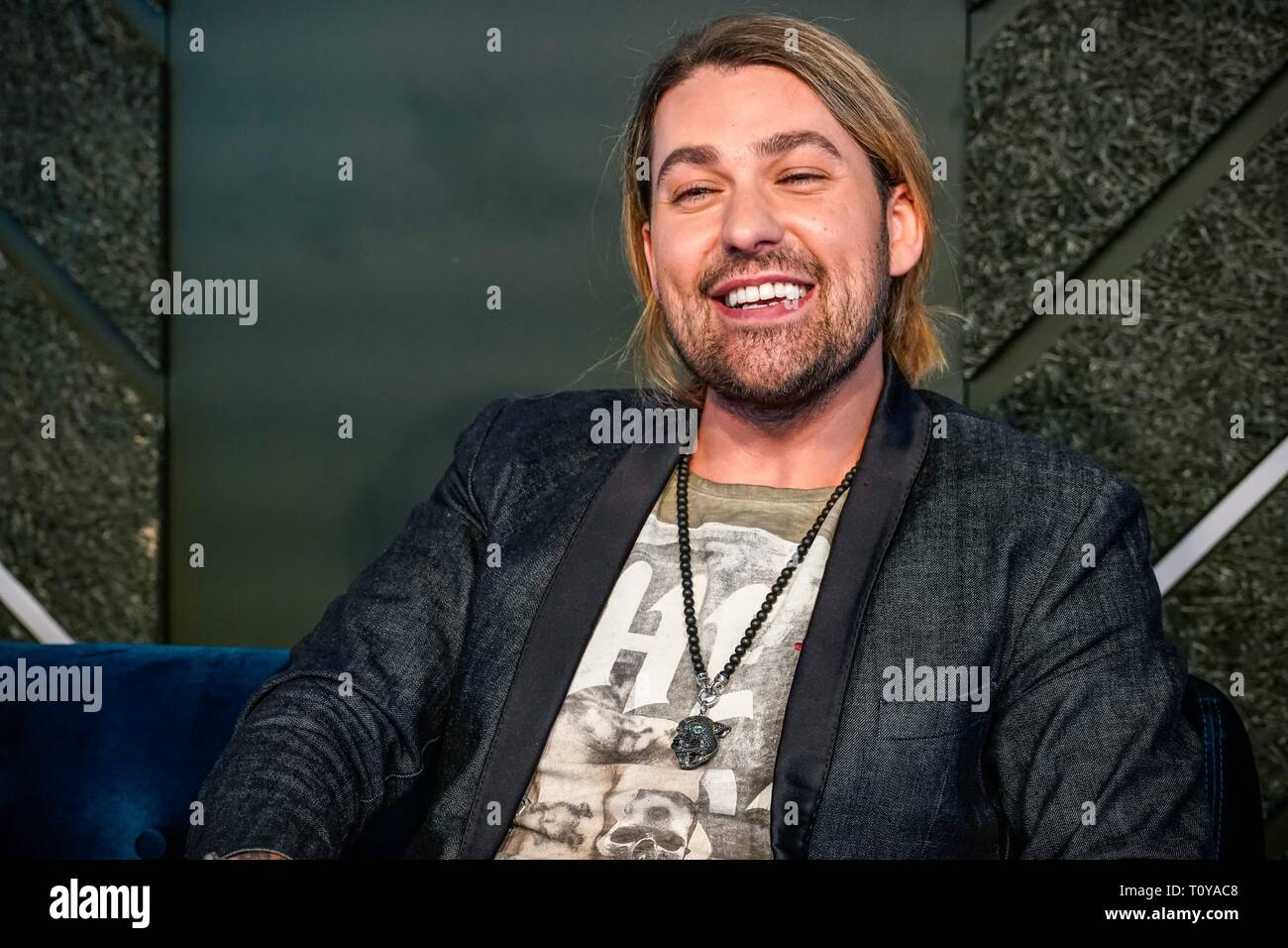 Berlin, Deutschland. 21st Mar, 2019. 21.03.2019, star violinist David Garrett presents his new crossover tour UNLIMITED - GREATEST HITS at the 260-degree bar in Berlin, with which he will perform in the capital. Portrait of the musician. | usage worldwide Credit: dpa/Alamy Live News Stock Photo